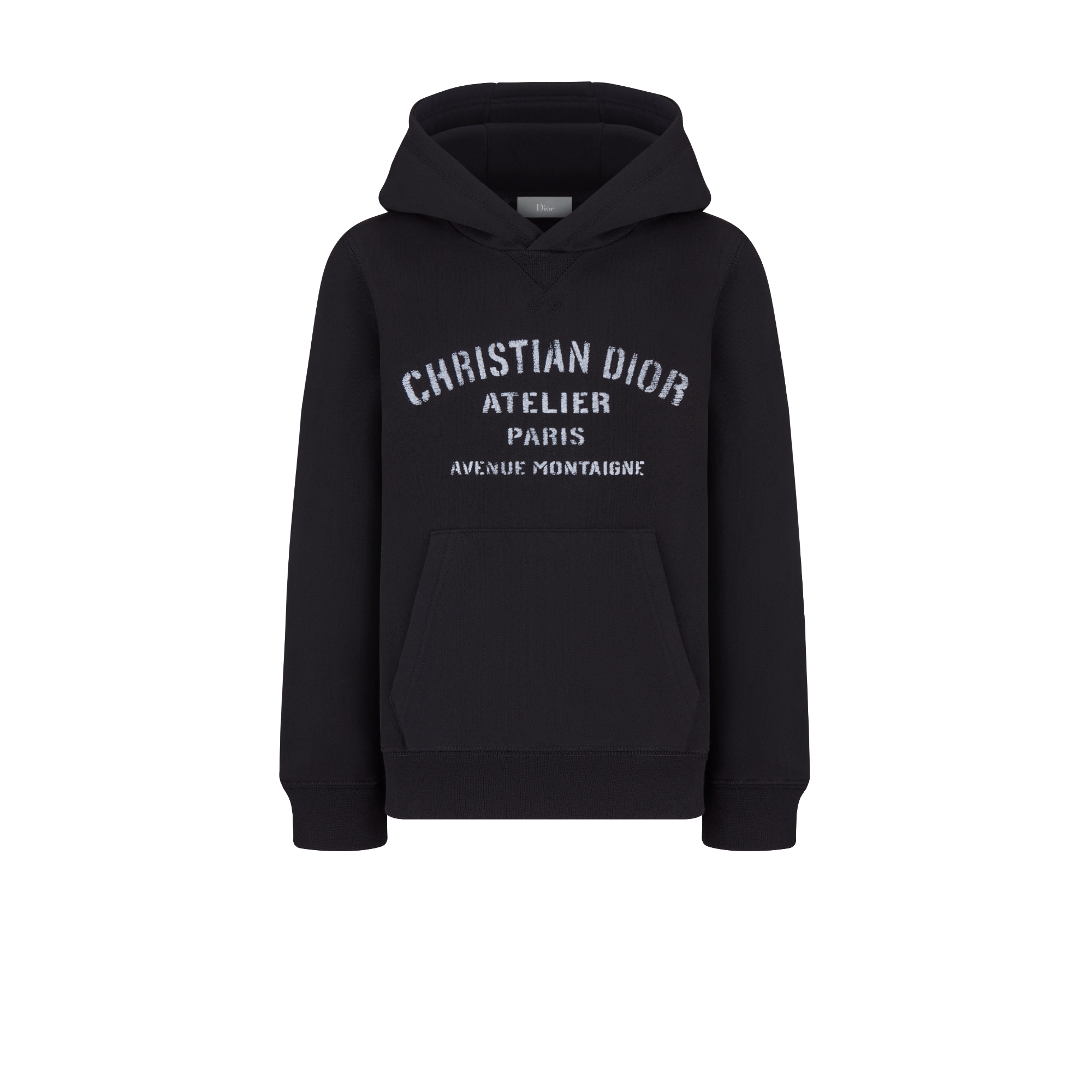 Kid's 'CHRISTIAN DIOR ATELIER' Hooded Sweatshirt Black Cotton Fleece E01