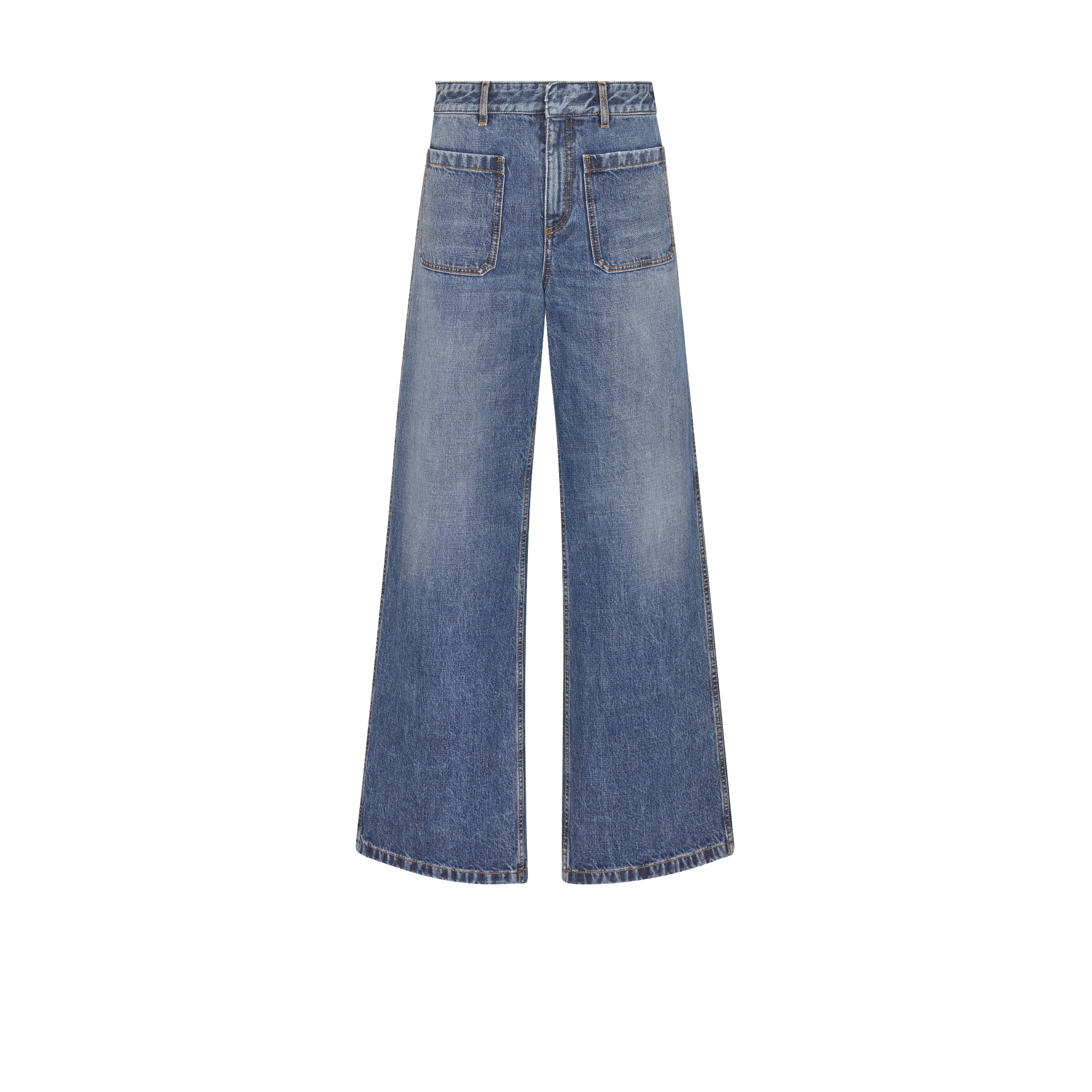 Dior 8 Flared Jeans, D04 Blue Stonewashed Cotton Denim E01