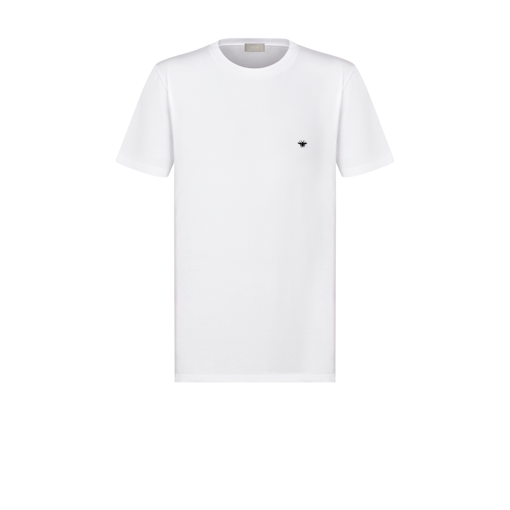 T-shirt à broderie abeille Jersey de coton blanc E01