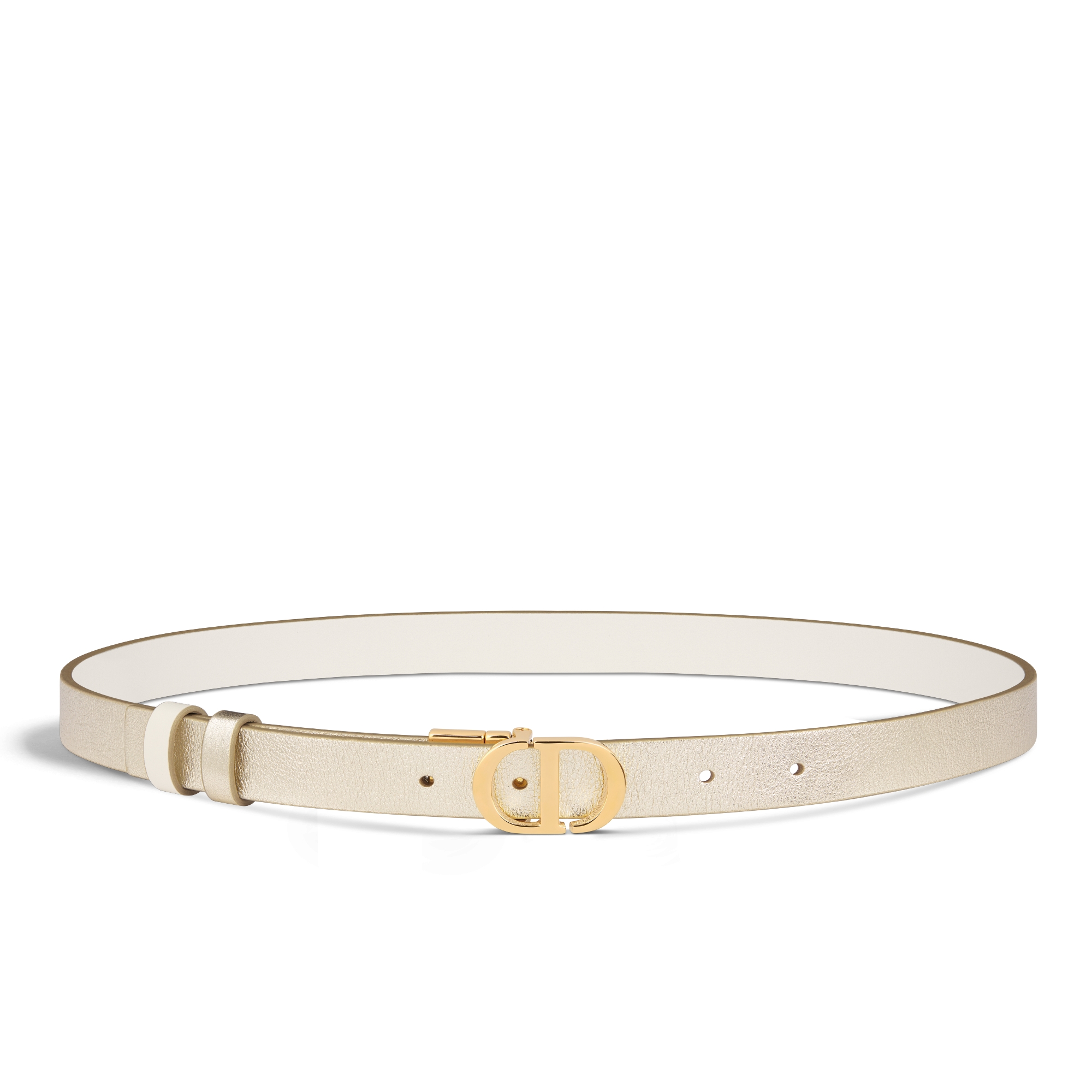 30 Montaigne Reversible Belt Gold-Tone and Latte Smooth Calfskin, 20 MM E01