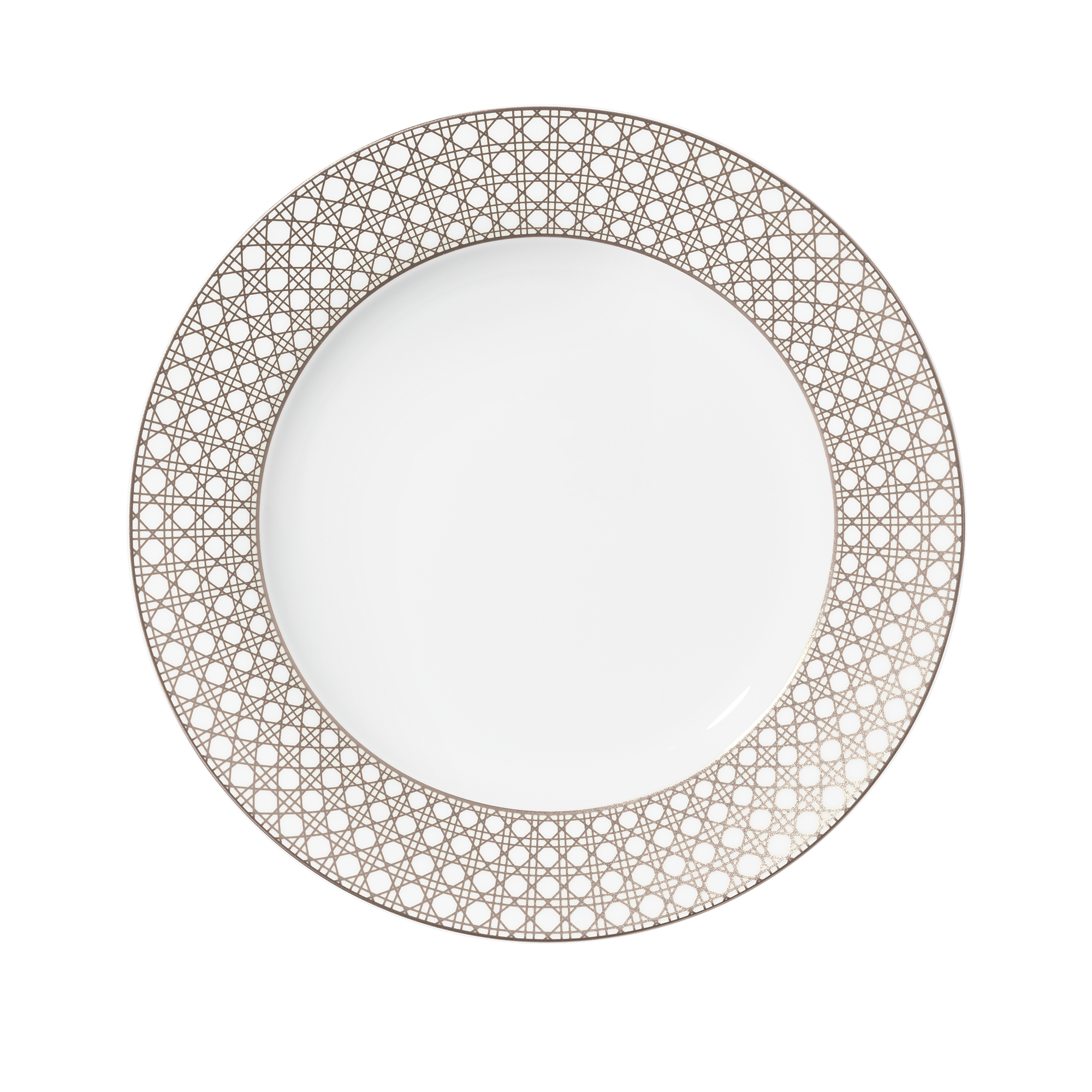 Dinner Plate White and Beige Cannage Montaigne E01
