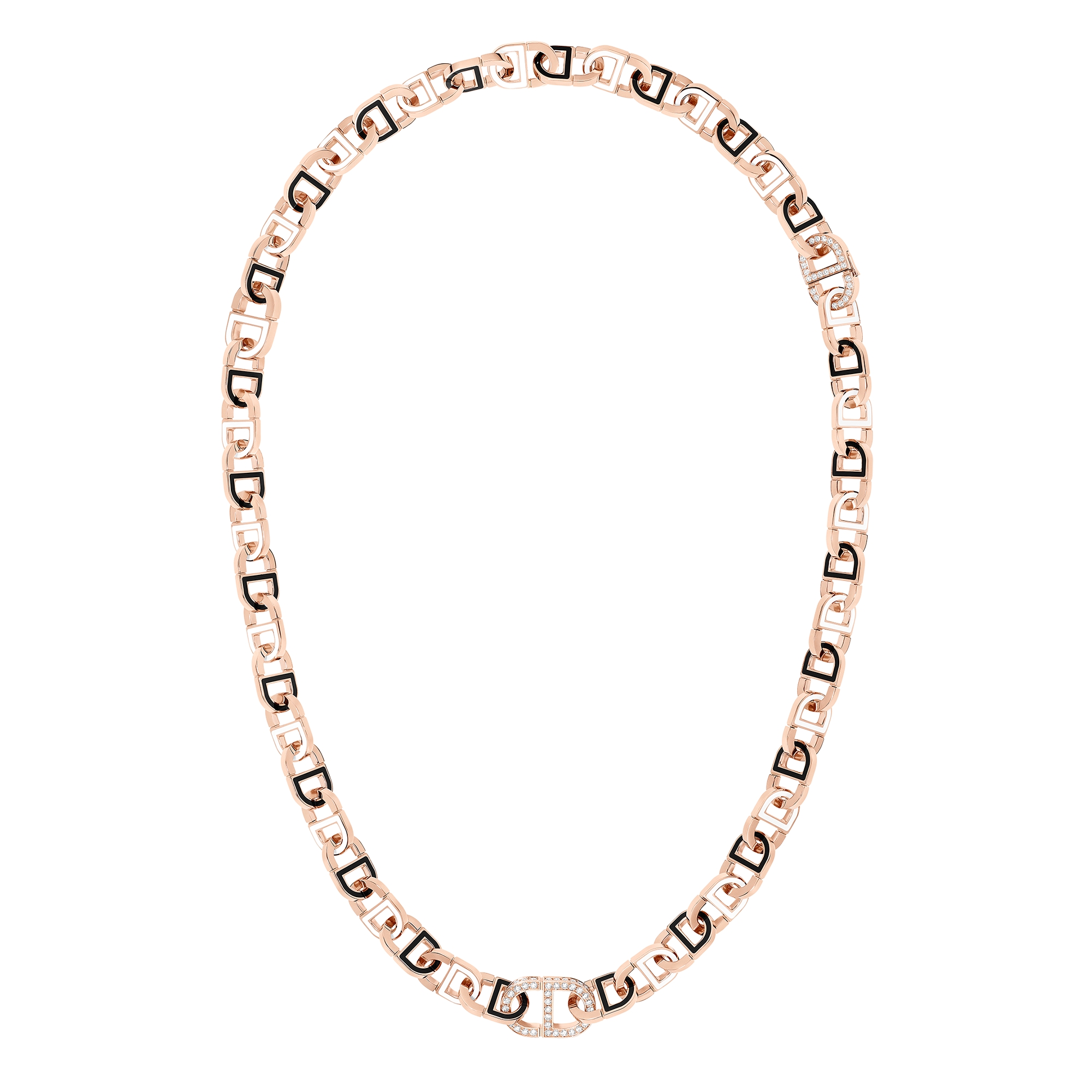 Color Dior Modular Necklace and Bracelet Pink Gold, Diamonds and Lacquer E01